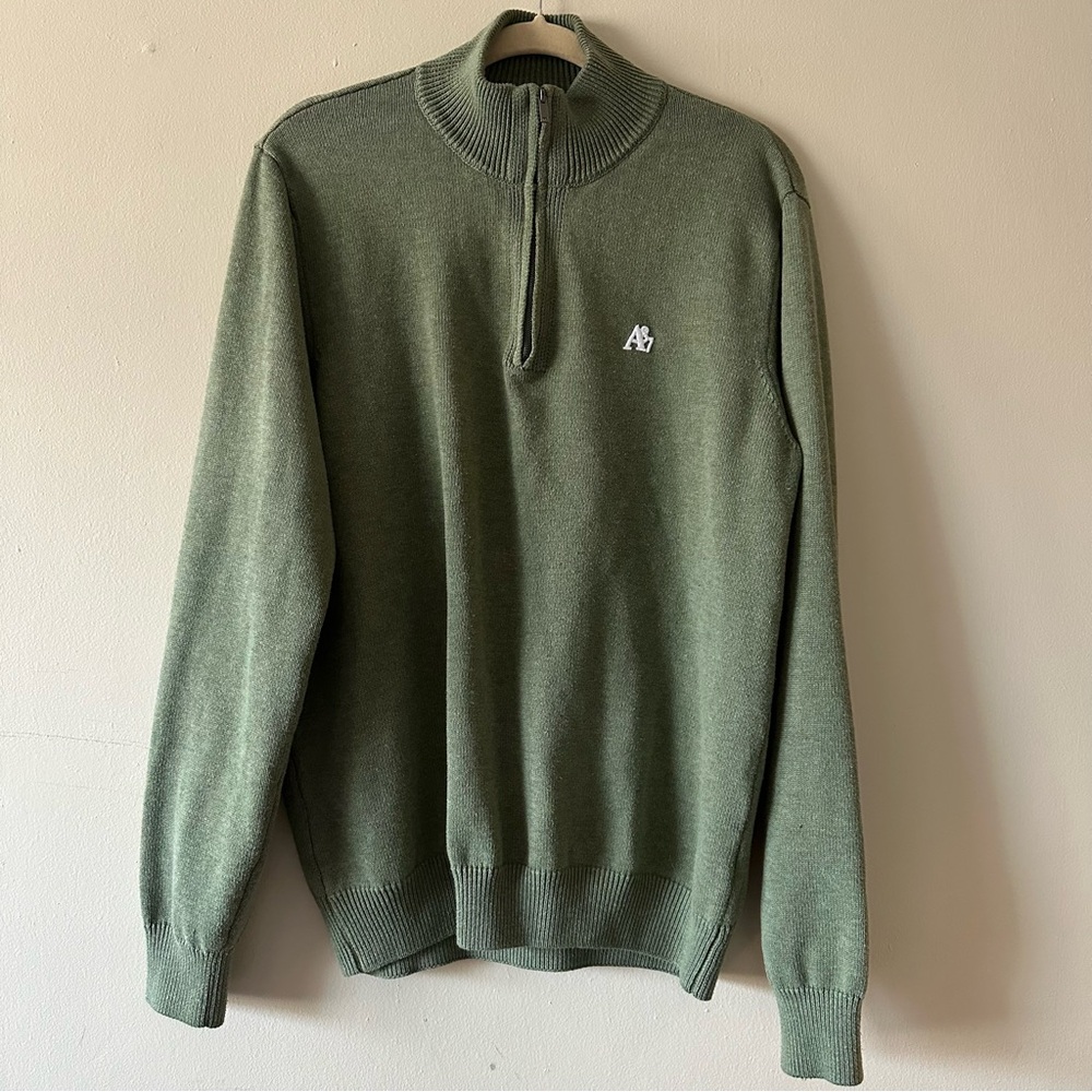 NWOT Aeropostale 1/4 zip Green Knit Sweater Men’s Size: XL